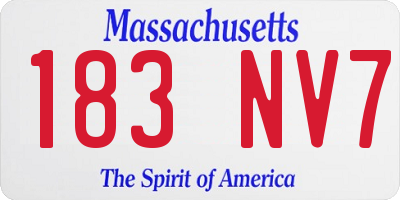 MA license plate 183NV7