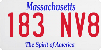 MA license plate 183NV8