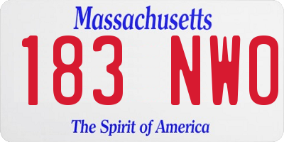 MA license plate 183NW0