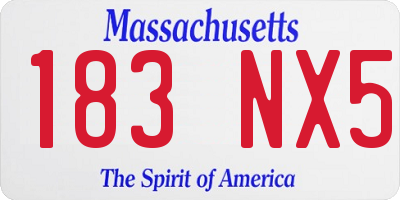 MA license plate 183NX5