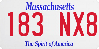 MA license plate 183NX8