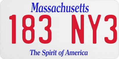 MA license plate 183NY3