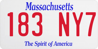 MA license plate 183NY7