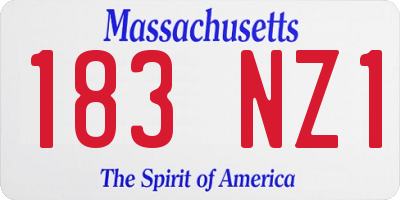 MA license plate 183NZ1