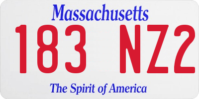 MA license plate 183NZ2