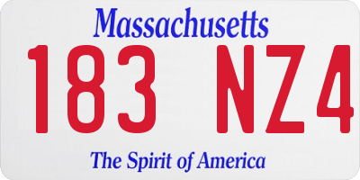 MA license plate 183NZ4