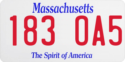 MA license plate 183OA5