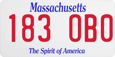 MA license plate 183OB0