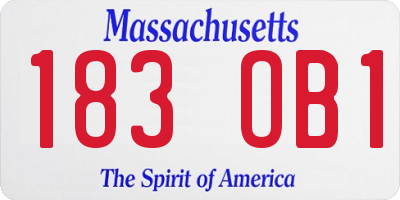 MA license plate 183OB1