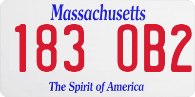 MA license plate 183OB2