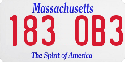 MA license plate 183OB3