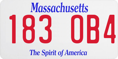 MA license plate 183OB4