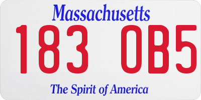 MA license plate 183OB5