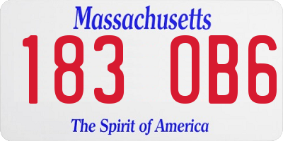 MA license plate 183OB6