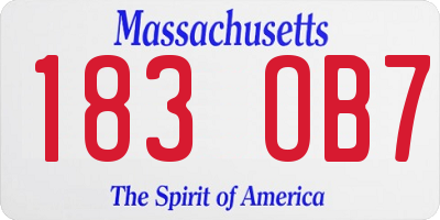 MA license plate 183OB7