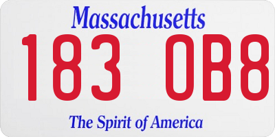 MA license plate 183OB8