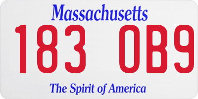 MA license plate 183OB9