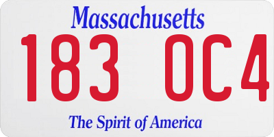MA license plate 183OC4