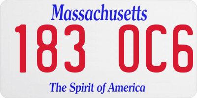 MA license plate 183OC6