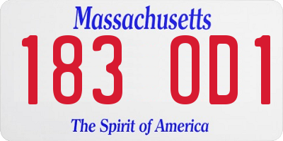 MA license plate 183OD1