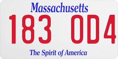 MA license plate 183OD4