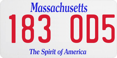 MA license plate 183OD5