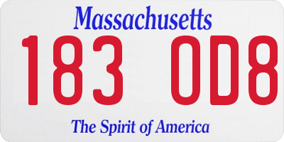 MA license plate 183OD8