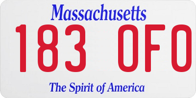 MA license plate 183OF0