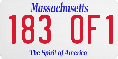 MA license plate 183OF1