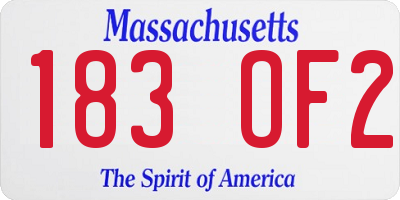 MA license plate 183OF2