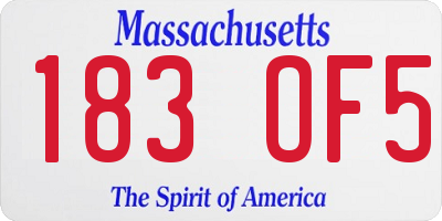 MA license plate 183OF5