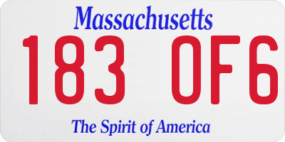 MA license plate 183OF6