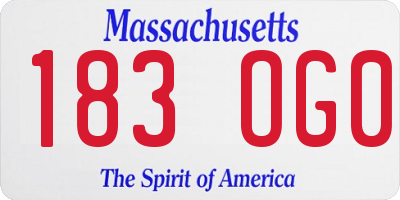 MA license plate 183OG0