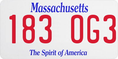 MA license plate 183OG3