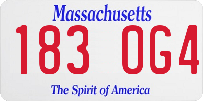 MA license plate 183OG4