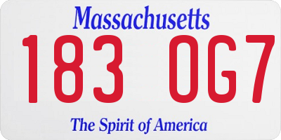 MA license plate 183OG7
