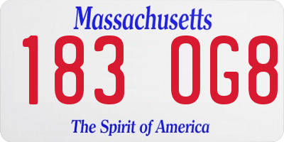 MA license plate 183OG8