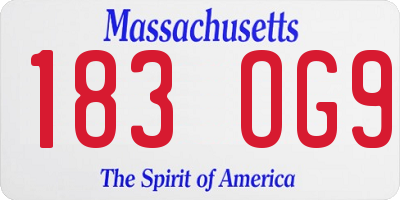 MA license plate 183OG9