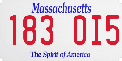 MA license plate 183OI5