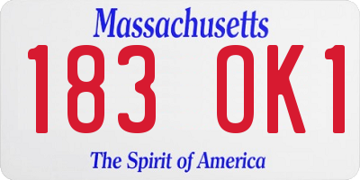 MA license plate 183OK1