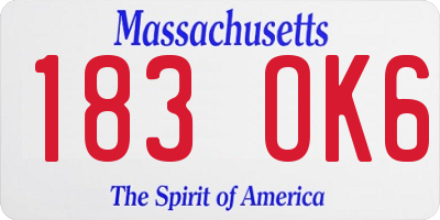 MA license plate 183OK6