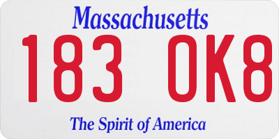 MA license plate 183OK8