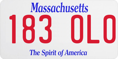 MA license plate 183OL0
