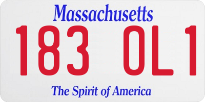 MA license plate 183OL1
