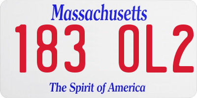 MA license plate 183OL2