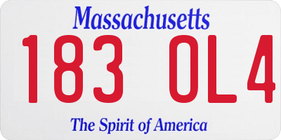 MA license plate 183OL4