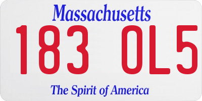 MA license plate 183OL5