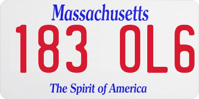 MA license plate 183OL6