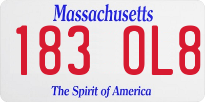 MA license plate 183OL8