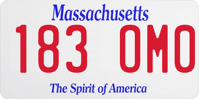 MA license plate 183OM0
